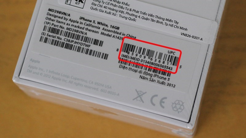 M&atilde; số IMEI in tr&ecirc;n hộp v&agrave; điện thoại