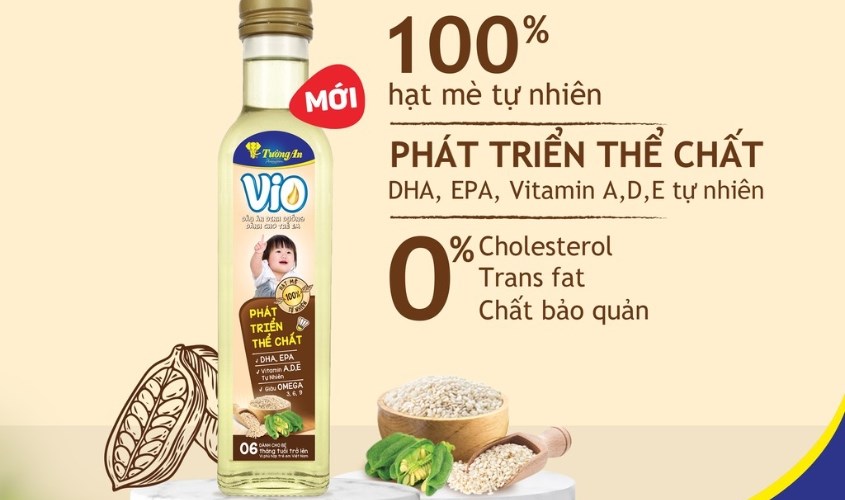 Dầu mè Tường An Vio ăn dặm cho bé chai 250 ml (từ 6 tháng) Dầu mè Tường An Vio ăn dặm cho bé chai 250 ml (từ 6 tháng)
