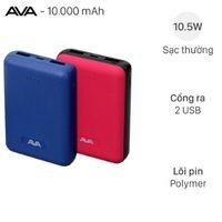 Pin sạc dự ph&ograve;ng Polymer 10.000 mAh AVA PA W11