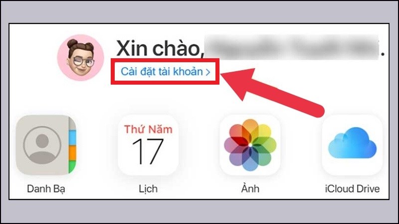 Vào mục tùy chỉnh “Cài đặt tài khoản” Vào mục tùy chỉnh “Cài đặt tài khoản”