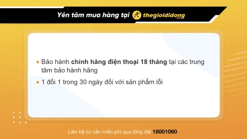 Ch&iacute;nh s&aacute;ch bảo h&agrave;nh điện thoại tại TGDĐ