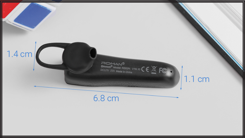 Tai nghe Bluetooth Roman R553X m&agrave;u đen lịch l&atilde;m, thiết kế gọn nhẹ 