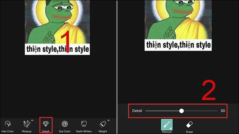 T&ugrave;y chỉnh độ chi tiết của bức ảnh đến khi ưng &yacute;