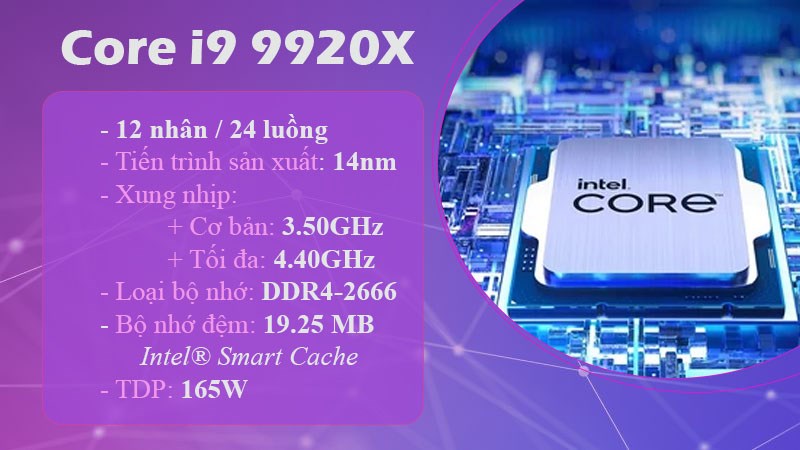 Th&ocirc;ng số kỹ thuật chip Intel Core i9 9920X