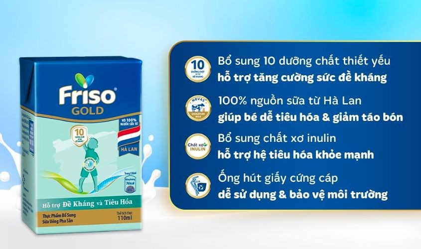 Thùng 48 hộp sữa pha sẵn Friso Gold hương vani 110 ml (từ 1 tuổi)