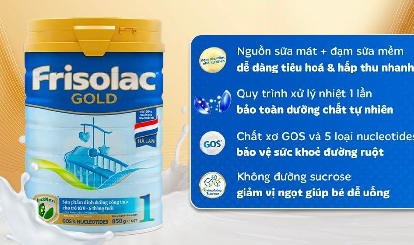 Sữa bột Friso Gold số 1 hương vani 850g (0 - 6 tháng)