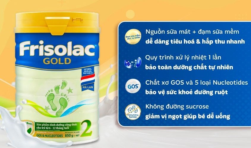 Sữa bột Friso Gold số 2 hương vani 850g (6 - 12 tháng)