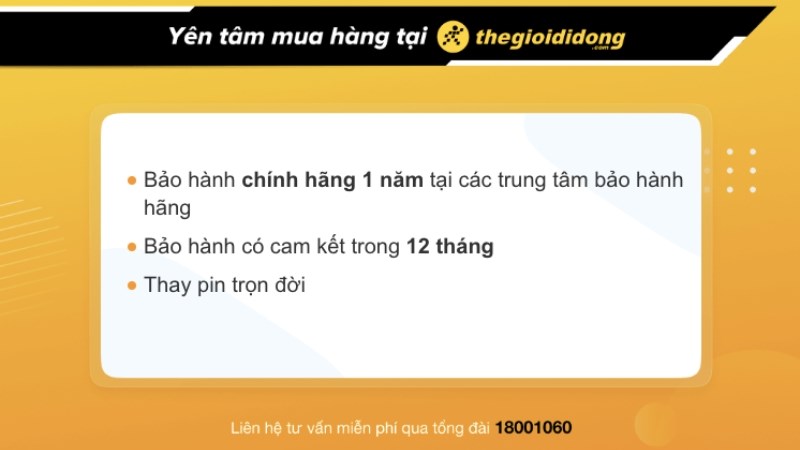 Chính sách bảo hành đồng hồ tại TGDĐ