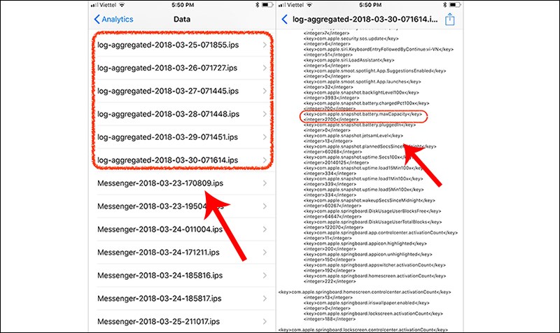Xem dung lượng pin iPhone bằng tính năng Analytics Xem dung lượng pin iPhone bằng tính năng Analytics
