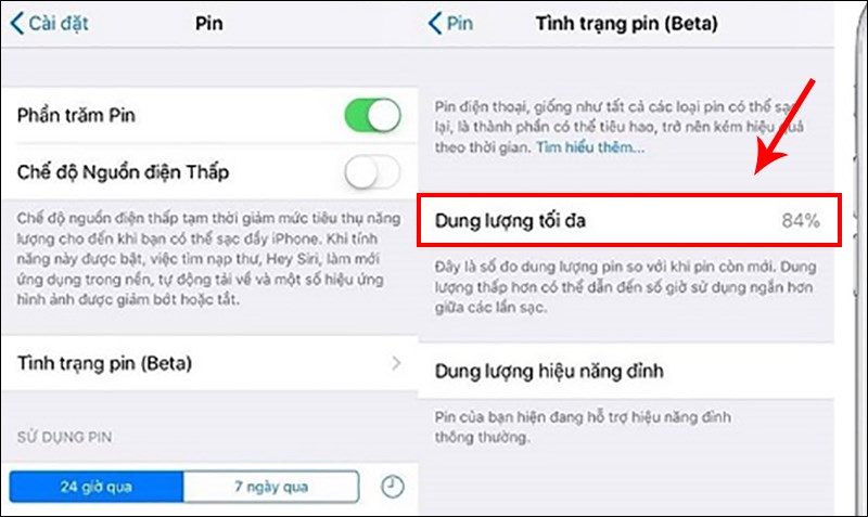 Mục “Maximum Capacity” xem được phần trăm dung lượng pin còn lại Mục “Maximum Capacity” xem được phần trăm dung lượng pin còn lại