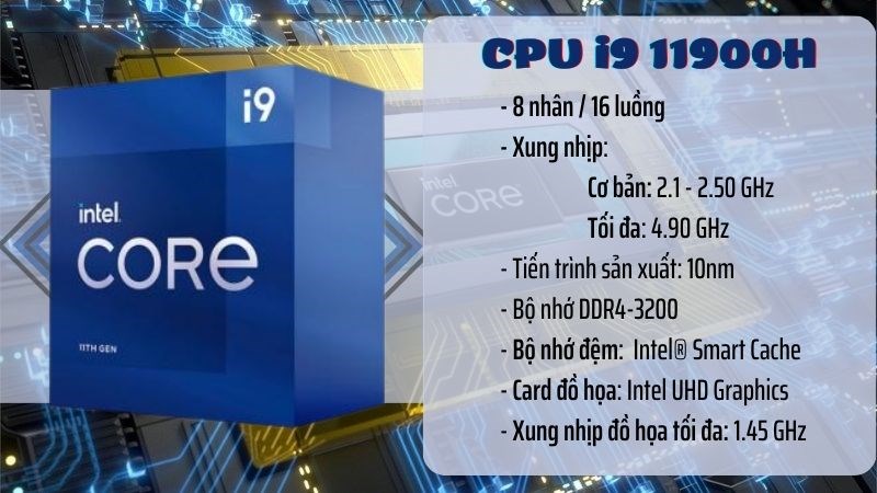 Th&ocirc;ng số kỹ thuật CPU i9 11900H của Intel 