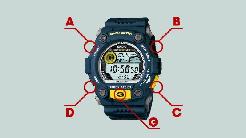 Đồng hồ Casio 5 nút Đồng hồ Casio 5 nút
