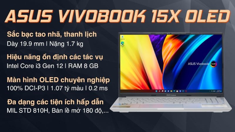 Được trang bị Intel Core i3 ph&ugrave; hợp cho mọi t&aacute;c vụ học tập, văn ph&ograve;ng