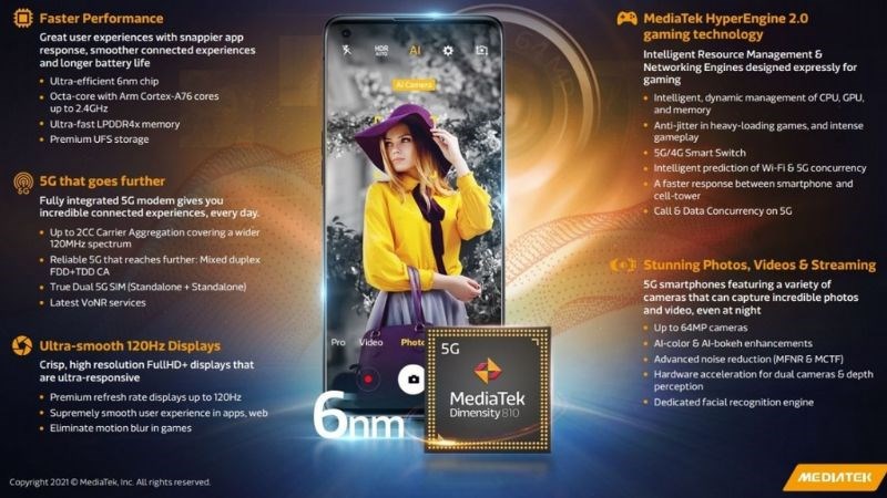 Th&ocirc;ng số kỹ thuật ấn tượng của chip Dimensity 900 5G 