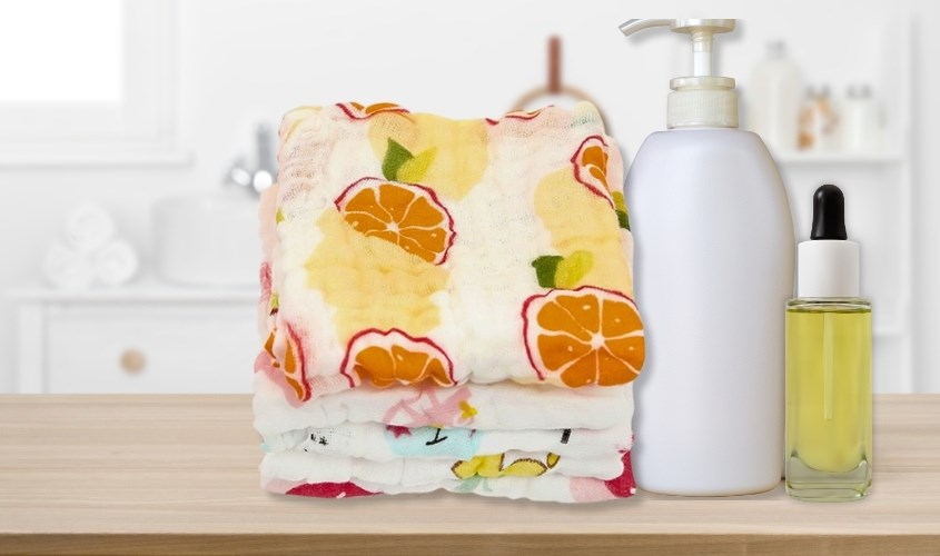 Set 5 cái khăn mặt xô cotton 6 lớp TOP KIDS 30x30 cm - Màu ngẫu nhiên