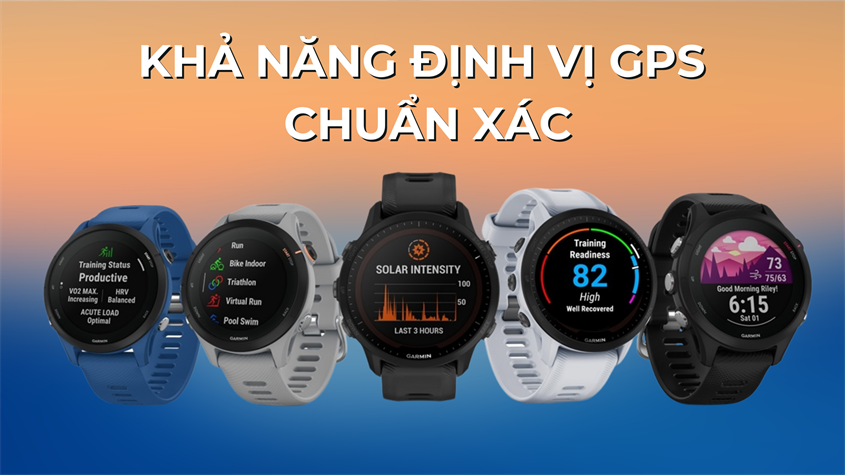 Đồng hồ Garmin được trang bị c&aacute;c cảm biến gi&uacute;p nhận th&ocirc;ng tin vị tr&iacute; từ nhiều vệ tinh kh&aacute;c nhau