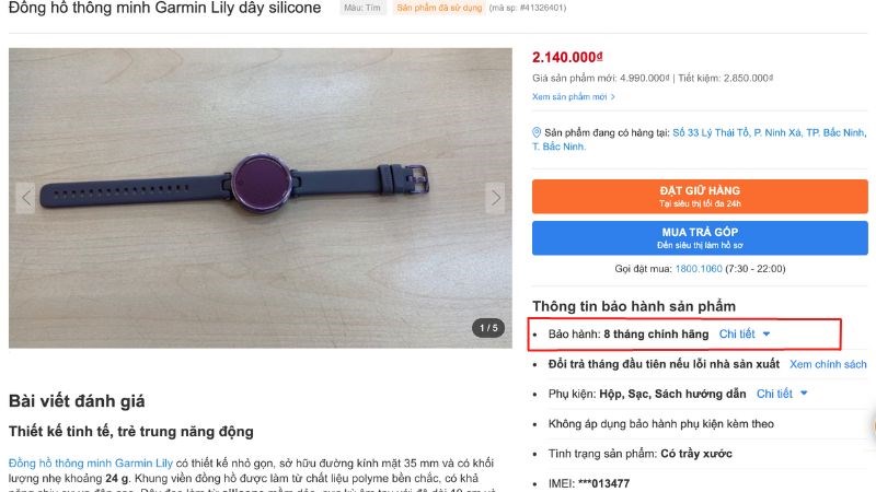 Ch&iacute;nh s&aacute;ch bảo h&agrave;nh đồng hồ th&ocirc;ng minh đổi trả tại Thế Giới Di Động