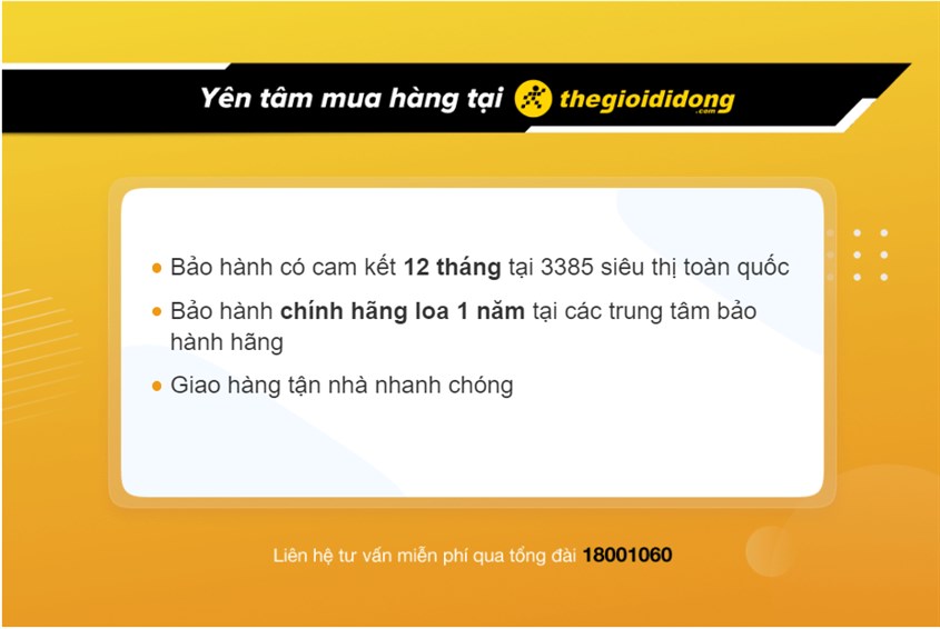 Chính sách bảo hành loa tại Thế Giới Di Động