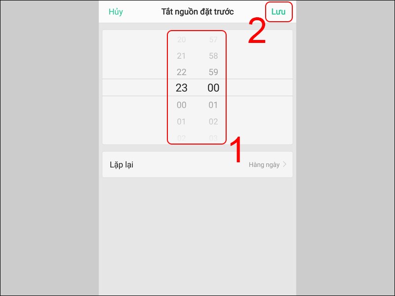 Thiết lập thời gian bật hay tắt thiết bị 