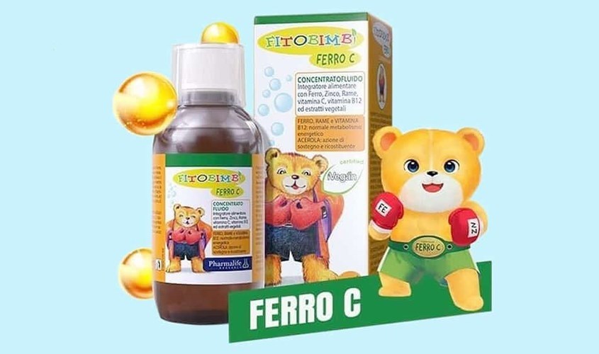 Siro Fitobimbi Ferro C bổ sung sắt, kẽm và vitamin C 200 ml (6 tháng - 12 tuổi)
