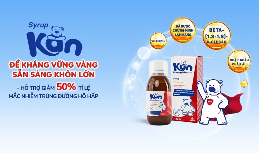 Siro Pleuran Kan Imunoglukan P4H tăng đề kháng 120 ml (từ 0 tháng)
