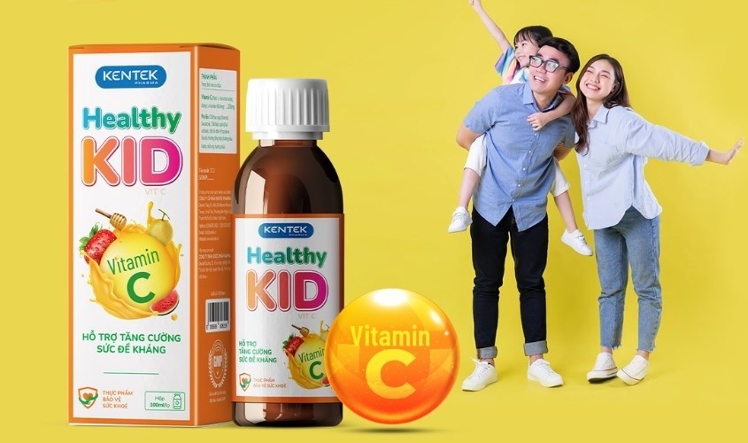 Siro Kentek Healthy Kid Vitamin C hỗ trợ tăng cường sức đề kháng 100 ml (từ 1 tuổi)