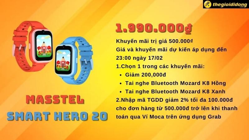 Gi&aacute; b&aacute;n đồng hồ định vị Masstel Smart Hero 20 tại TGDĐ