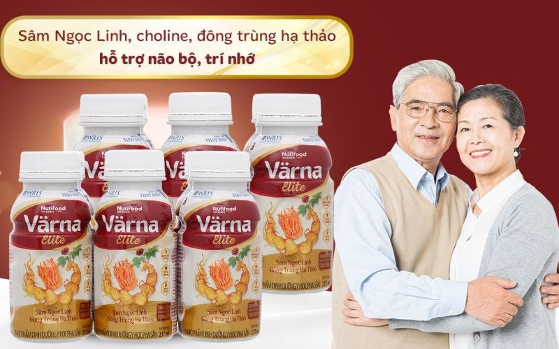 Lốc 6 chai sữa bột người lớn pha sẵn Nutifood Varna Elite hương sâm 237 ml