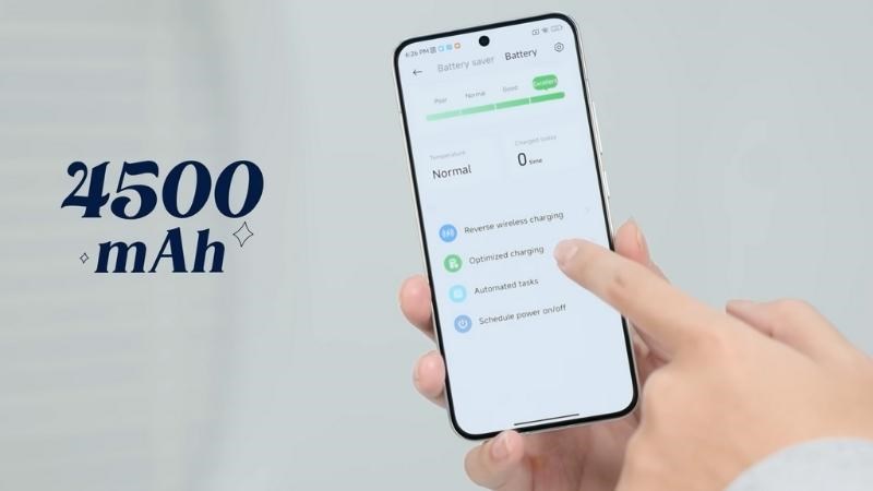 Vi&ecirc;n pin dung lượng lớn c&ugrave;ng với c&ocirc;ng nghệ sạc nhanh 67W