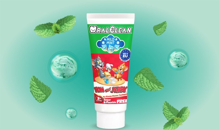 Kem đánh răng cho bé từ 2 tuổi Oral Clean hương kem bạc hà 75 ml
