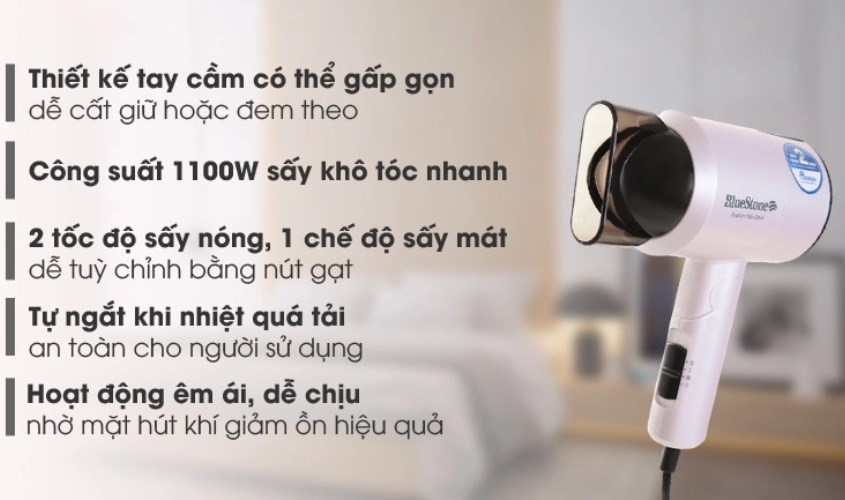 Máy sấy tóc 1100W Bluestone HDB-1827