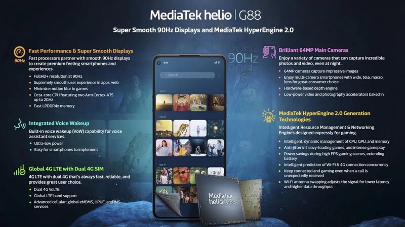 M&aacute;y sử dụng con chip Helio G88 kh&aacute; ổn trong tầm gi&aacute;