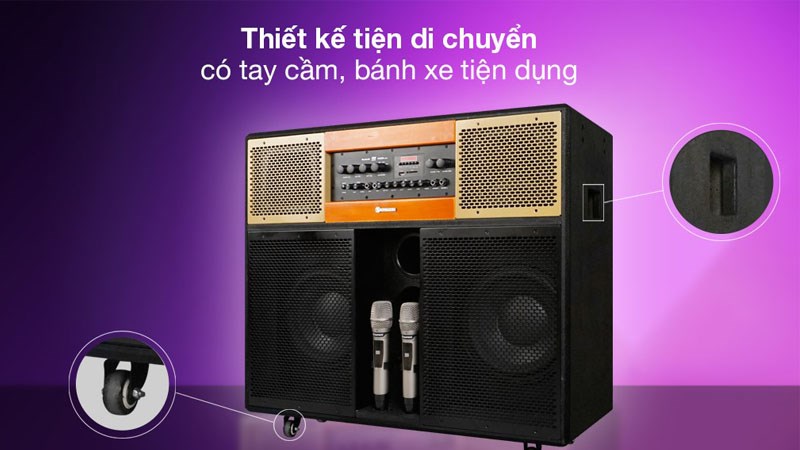 Trang bị 4 b&aacute;nh xe, dễ d&agrave;ng di chuyển