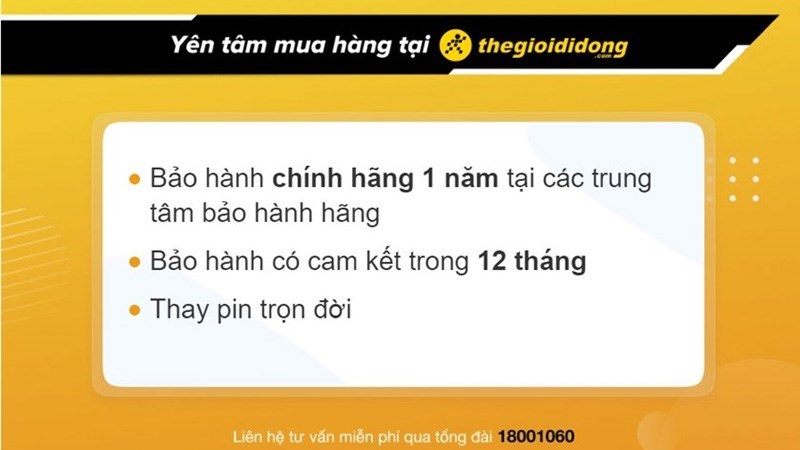Chính sách bảo hành đồng hồ tại Thế Giới Di Động