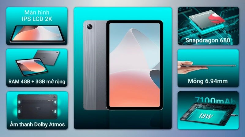 OPPO Pad Air nổi trội với diện mạo đẹp mắt
