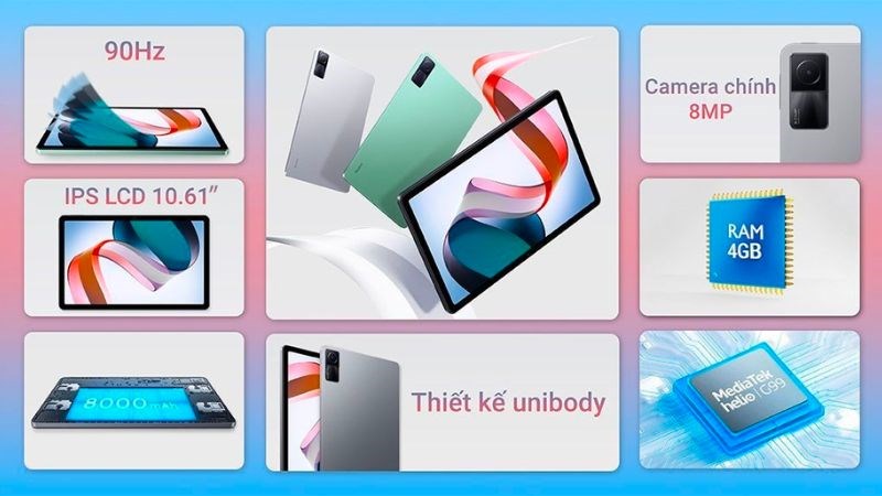 Xiaomi Redmi Pad có dung lượng pin cực khủng