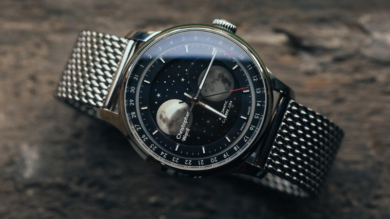 Christopher Ward C1 Moonglow c&oacute; thiết kế mặt trăng tinh xảo