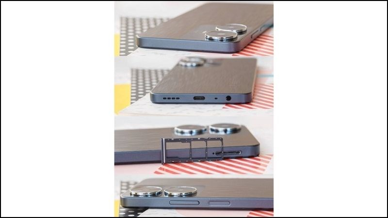 Vị trí các nút âm lượng, khe SIM, cắm sạc, tai nghe được bố trí hợp lý Vị trí các nút âm lượng, khe SIM, cắm sạc, tai nghe được bố trí hợp lý