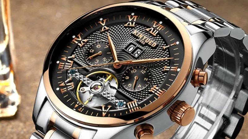 Đồng hồ Kinyued mặt d&acirc;y c&oacute; lịch ng&agrave;y
