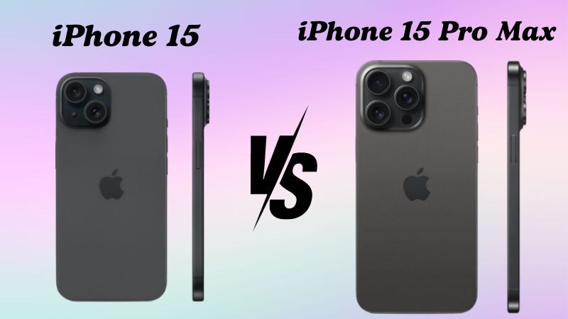 iPhone 15 Pro Max sở hữu khung vi&ecirc;̀n Titan và mặt lưng kính nh&aacute;m khác với iPhone 15
