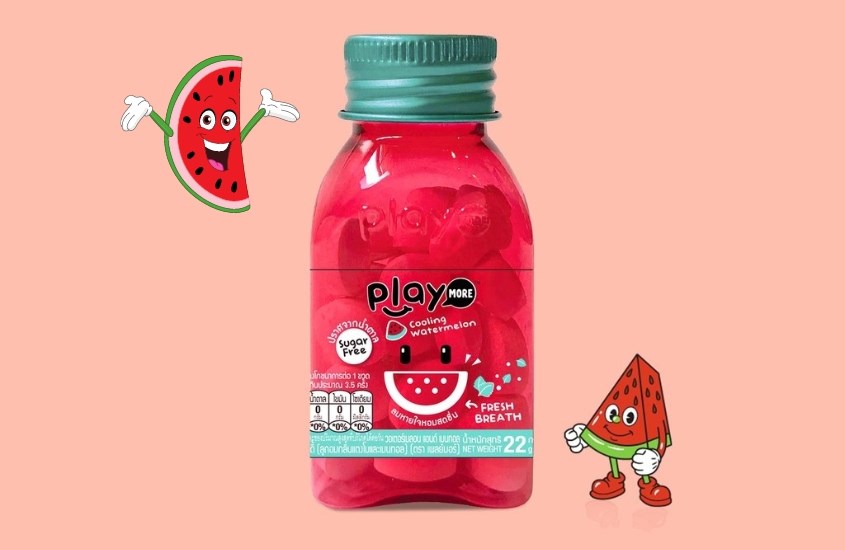 Kẹo the PlayMore hương dưa hấu hũ 22g (từ 3 tuổi)