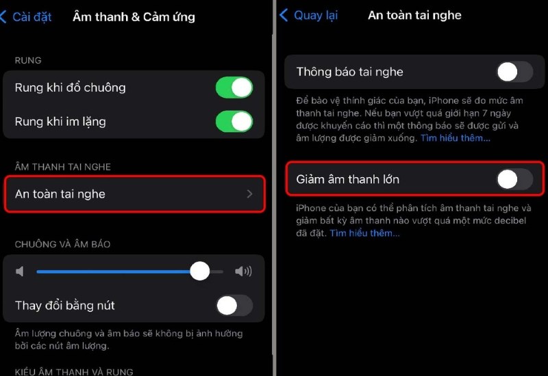 Tắt chế độ giảm âm thanh lớn trên iPhone để khắc phục loa bị nhỏ