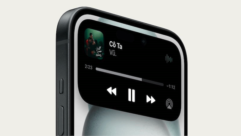Dynamic Island xuất hiện tr&ecirc;n iPhone 15