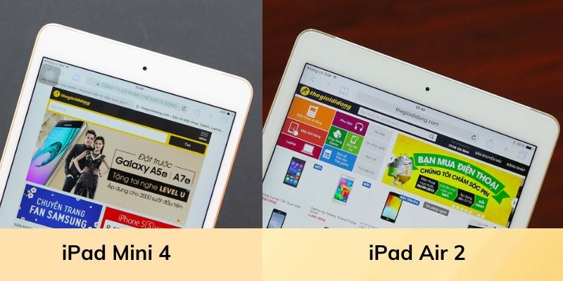 Cả hai m&agrave;n h&igrave;nh đều được trang bị c&ocirc;ng nghệ Retina