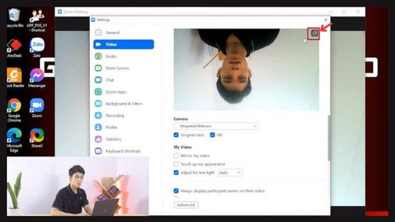 M&agrave;n h&igrave;nh sẽ bắt đầu xoay 90 độ từ phải sang tr&aacute;i