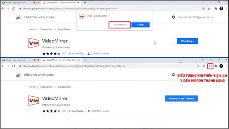 Nhấn Add to Chrome ở ph&iacute;a b&ecirc;n phải > Add Extensions