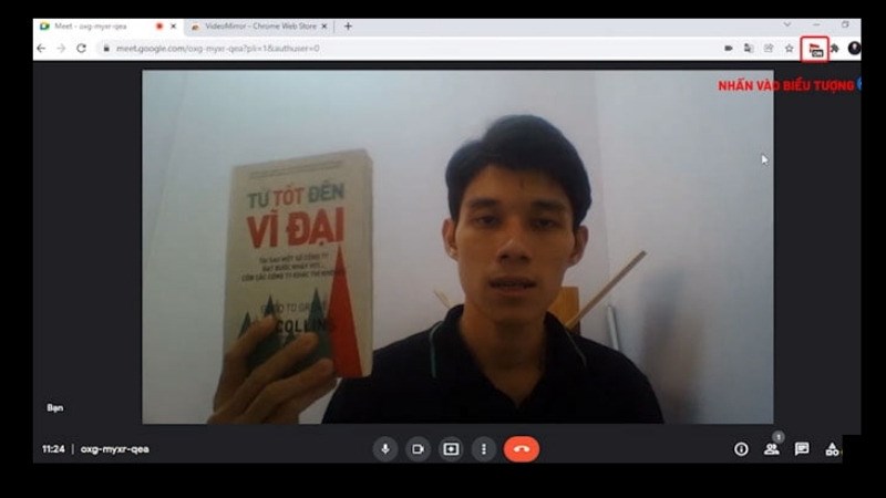 Nhấn v&agrave;o ứng dụng video mirror để lật camera laptop lại vậy l&agrave; xong