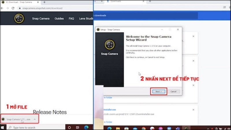 Giao diện c&agrave;i đặt hiển thị l&ecirc;n > NEXT để tiếp tục