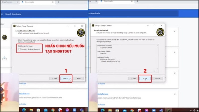 Nhấn NEXT > INSTALL