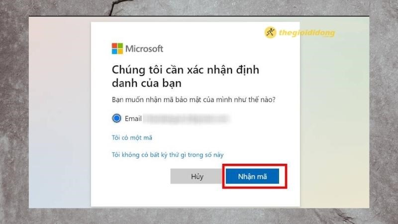 Nhận mã từ Email